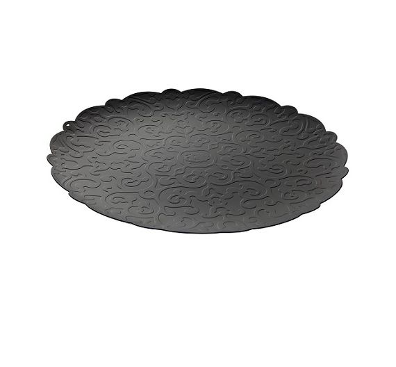 Alessi Dressed black round tray MW07 B