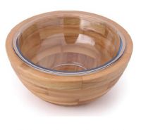 Origin bowl bowl in Lyptus wood with glass interior