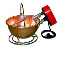 Copper pot d. 26 with electric motor for polenta