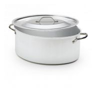 Paderno Oval aluminum saucepan with lid