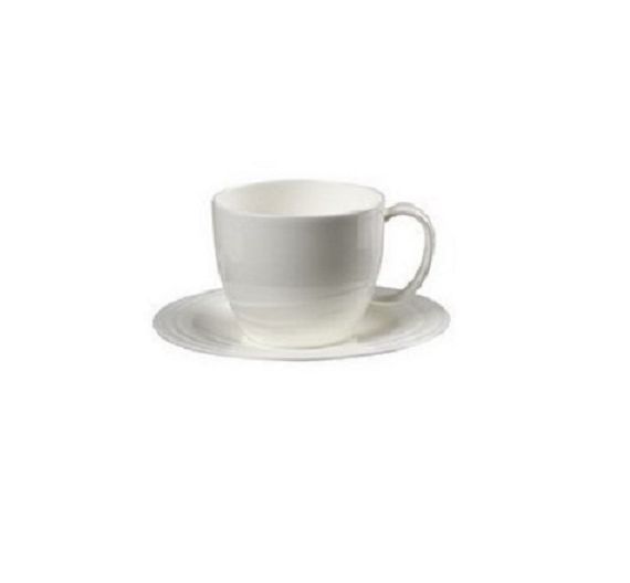 Servizio 6 tazze tè c/piatto Waves bianco Richard Ginori