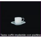 Richard Ginori Servizio 6 tazze caffè c/piatto Antares bianco Richard Ginori