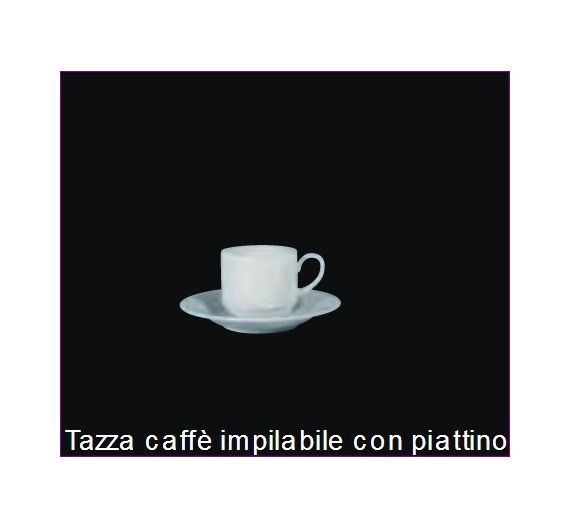 Richard Ginori Servizio 6 tazze caffè c/piatto Antares bianco Richard Ginori