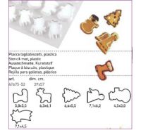 Paderno Christmas shape plate in plastic for shortcrust pastry