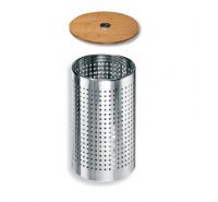 LineaBeta Basket round stainless steel laundry basket with lid