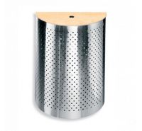 LineaBeta Basket stainless steel wall-mounted linen holder with lid