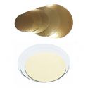 Decora sottotorta in cartone accoppiato oro argento tondo