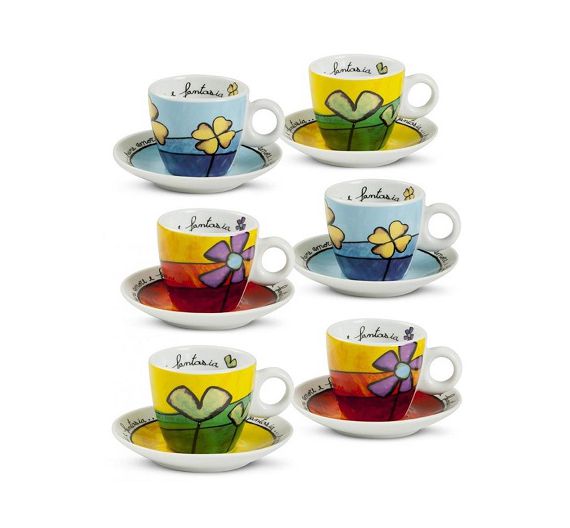 Egan Pane amore and fantasia set 6 coffee cups