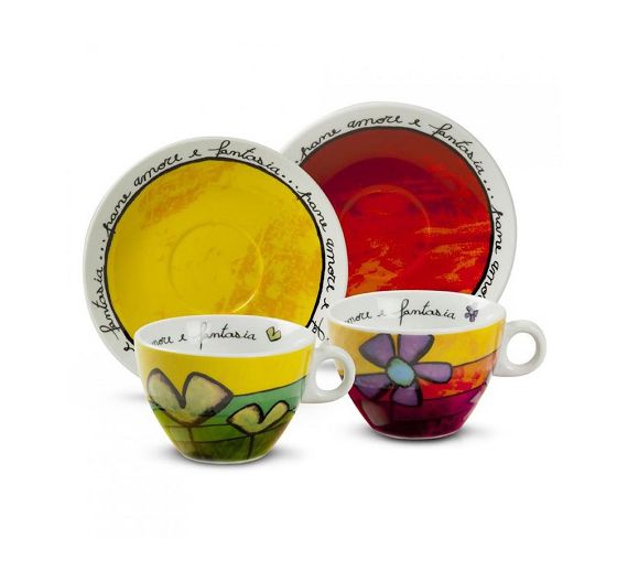 set 2 tazze cappuccino Pane Amore e Fantasia Egan