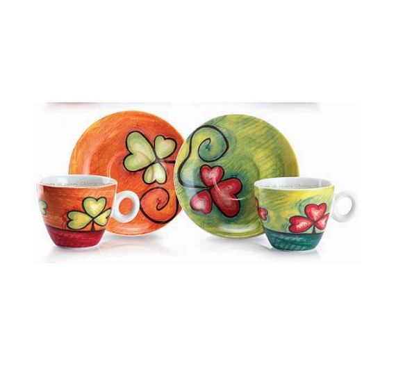 Egan set 2 tazze cappuccino Campo di cuori Verdi - Cose da Casa by