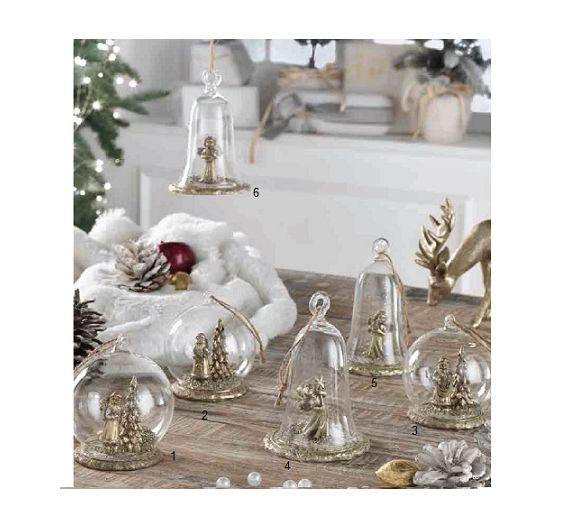 L'Oca Nera Decori Preziosi Palla Babbo Natale con orsetto