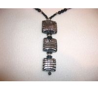 Vergani Collana Vittoria nero argento in filigrana