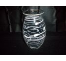 V.G. glass vase with white stripes bonbonniere