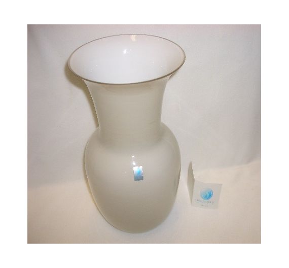 Serenella Arte Vaso Grande opalino avorio vetro Murano