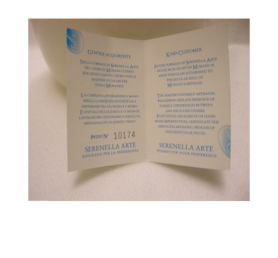 Serenella Arte Vaso Grande opalino avorio vetro Murano