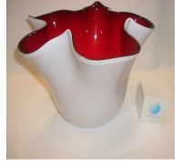 Serenella Arte Fazzoletto opalino rosso vetro Murano