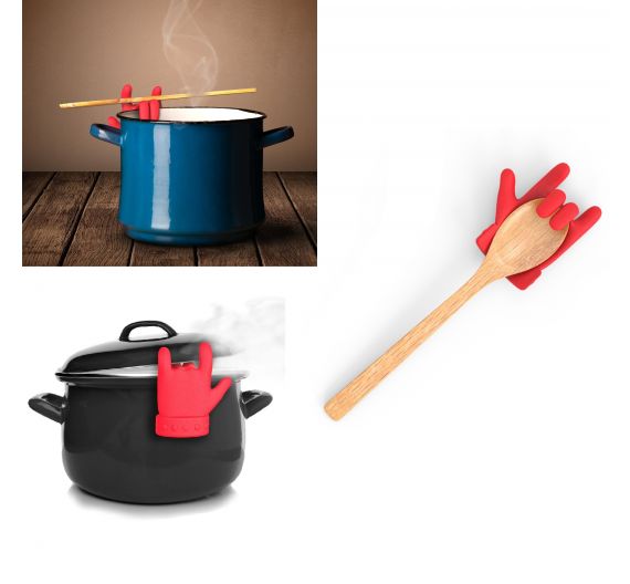 Chef hero mano utensile in silicone rosso