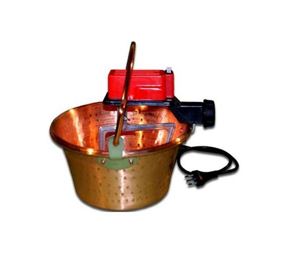 Paiolo copper top d. 26 with electric motor for polenta