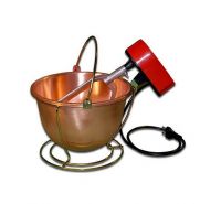 Round copper pot d. 26 with electric motor for polenta