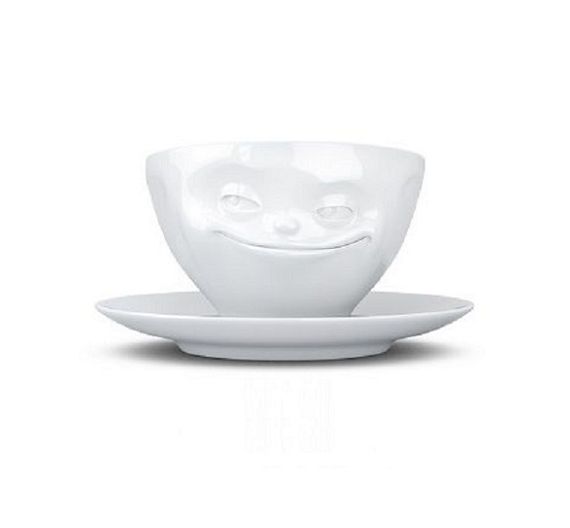 Tazza tè cappuccino con piattino 200 ml Tassen Grinning
