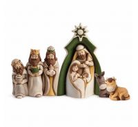 Egan Presepio con sfondo verde 