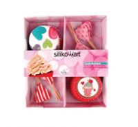 Silikomart set pirottini e bandierine cuori