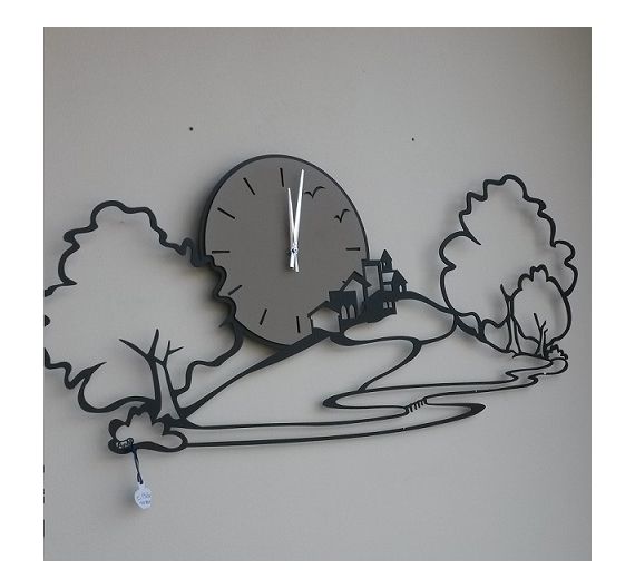 Arti e Mestieri orologio da parete Paesaggio nero - Cose da Casa by  Ediltutto srl