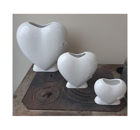 Vase Heart white ceramics Bassano - Cose da Casa by Ediltutto srl