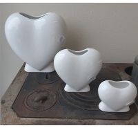 Vase Heart white ceramics Bassano