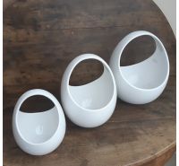 Vaso Cestino bianco ceramiche Bassano 