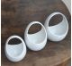 Vaso Cestino bianco ceramiche Bassano 