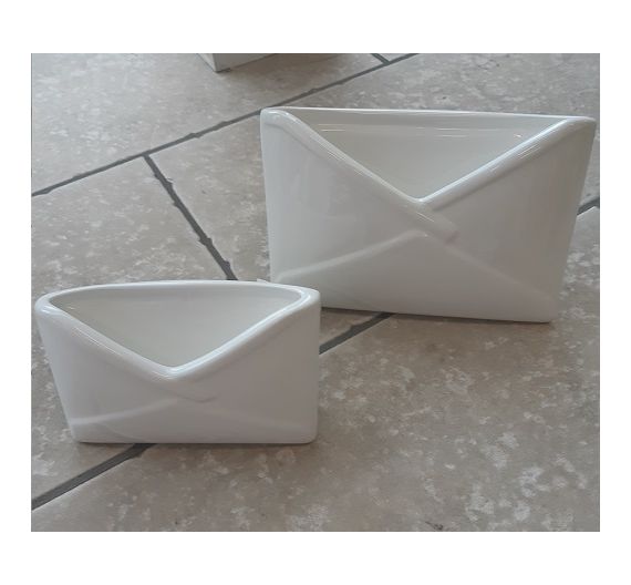 White envelope for letters Bassano ceramics