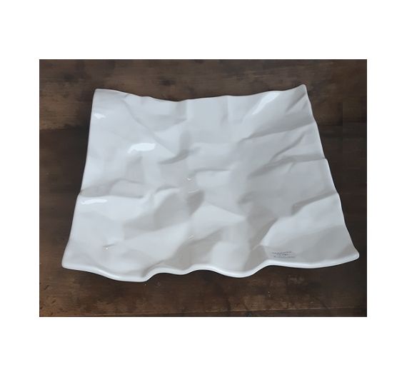Vassoio cartoccio quadrato bianco ceramiche Bassano 