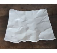 Vassoio cartoccio quadrato bianco ceramiche Bassano 