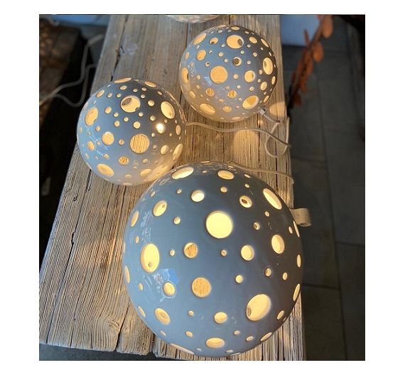 Lampada sfera fori diversi ceramiche Bassano 