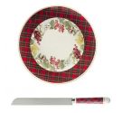 Brandani Sottobosco cake plate and knife set