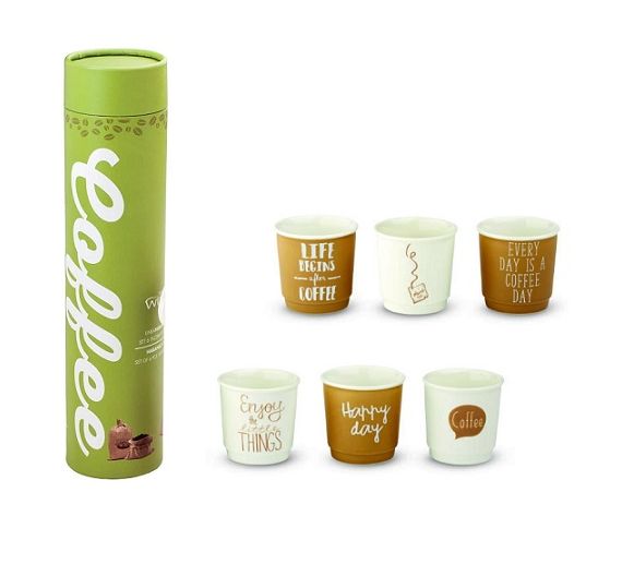 WD set 6 bicchierini caffè in bone china