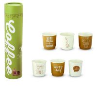 WD set of 6 coffee glasses in bone china
