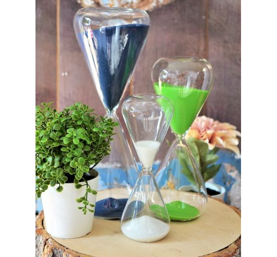 Onlylux conical hourglass in glass with colored sand