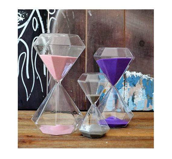 Onlylux clessidra Ottagonale in vetro con sabbia colorata