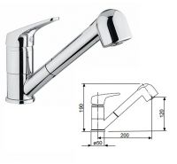 Oioli mixer for sink River with pull-out spray