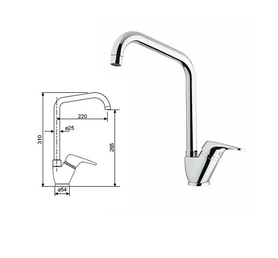 Oioli Rubinetterie mixer for sink River 2145
