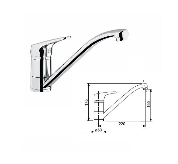 Oioli Rubinetterie mixer for sink River 2135