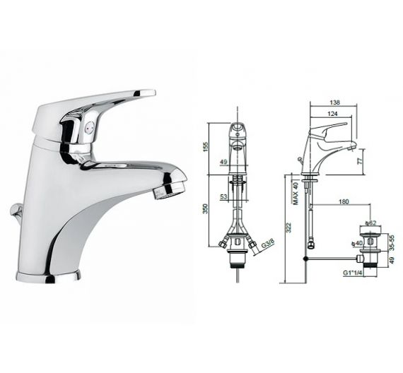 Oioli washbasin mixer River art 2100