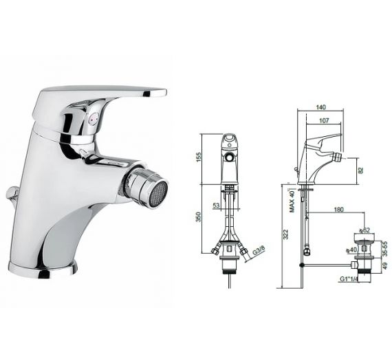 Oioli bidet mixer River art 21050