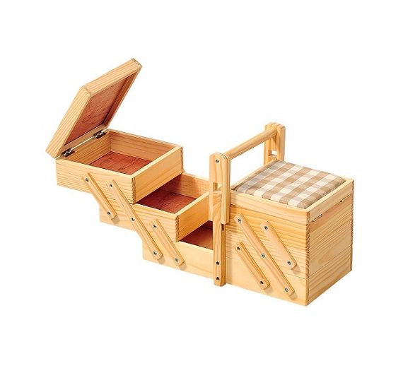 Kesper sewing basket in bamboo wood