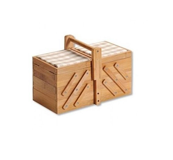 Kesper sewing basket in bamboo wood