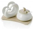 Brandani Double heart bamboo napkin holder