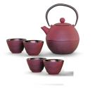 Wd lifestyle set teapot and 4 cast iron bowls