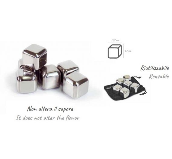 Wd lifestyle set 6 cubes in stainless steel